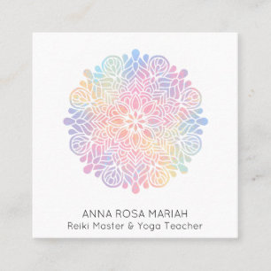 *~* Helig Geometry Rainbow Mandala Andlig Fyrkantigt Visitkort