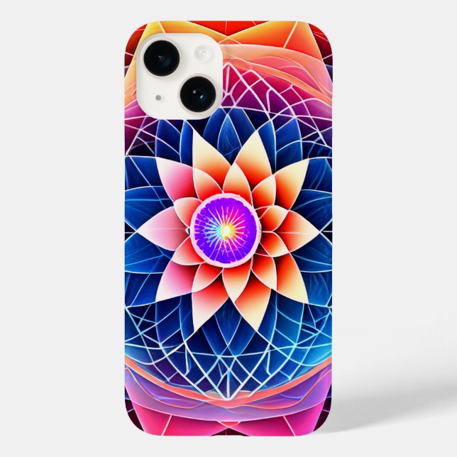 Helig Geometry Rainbow Mandala Neon Lotus Flower (Baksida)