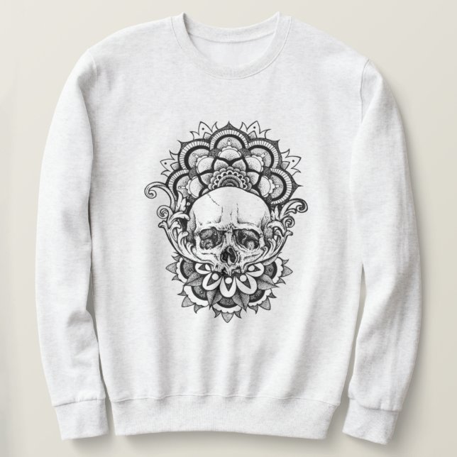 Helig Geometry Skull Lång Ärmad Tröja (Design framsida)