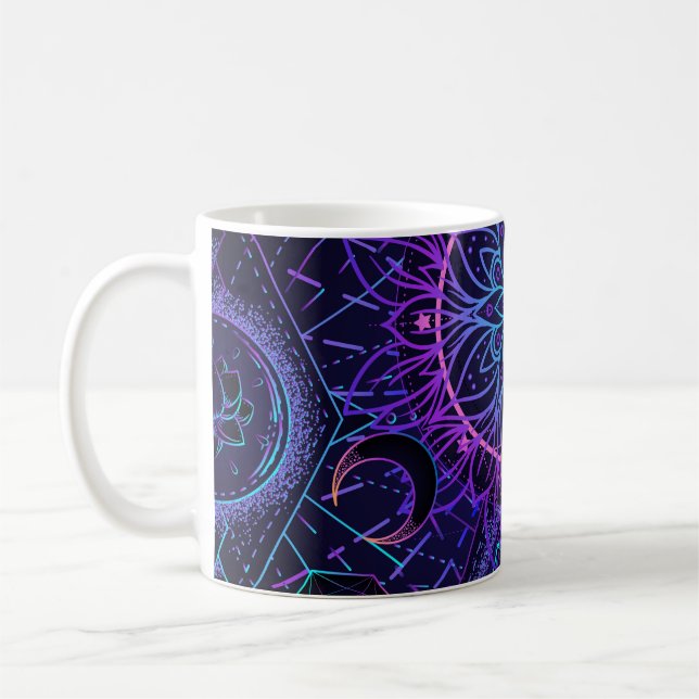 Helig Geometry sömlös mönster. Hindu-symboler för Kaffemugg (Vänster)