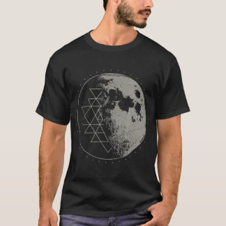 Helig Geometry Sri Yantra Måne Psychedelic T Shirt