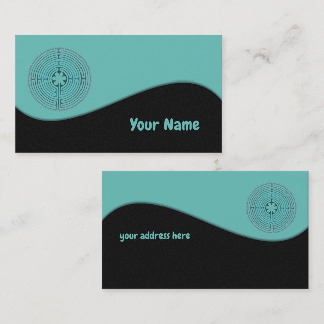 Helig Geometry Symbol - Chartres Labyrinth 1 Visitkort (Fram/baksida)