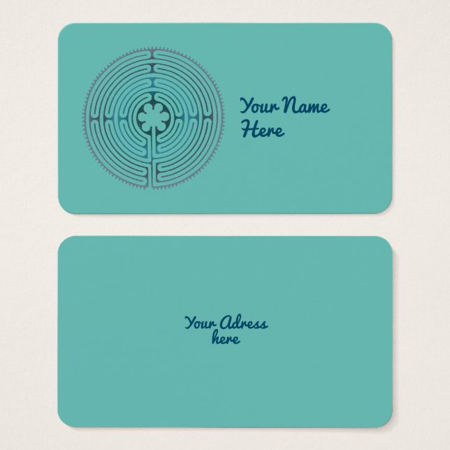 Helig Geometry Symbol - Chartres Labyrinth 1 Visitkort (Framsida & baksida)