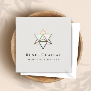 Helig Geometry Symbol Merkaba Fyrkantigt Visitkort