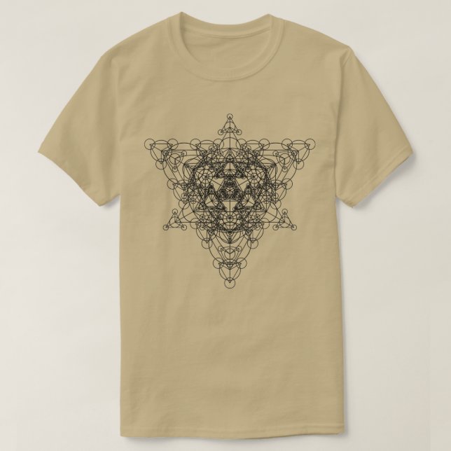 Helig Geometry Toppen Tesseract Black T Shirt (Design framsida)
