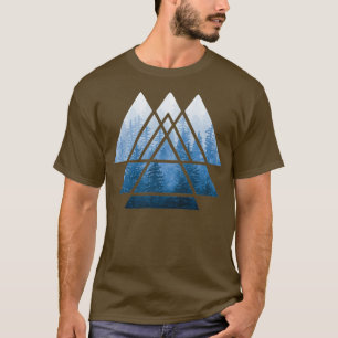 Helig Geometry Triangles Misty Forest Blues 1 T Shirt