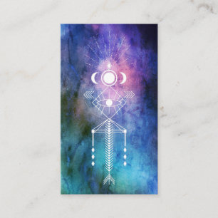 *~* Helig Geometry Watercolor Aztec Tribal Shaman Visitkort