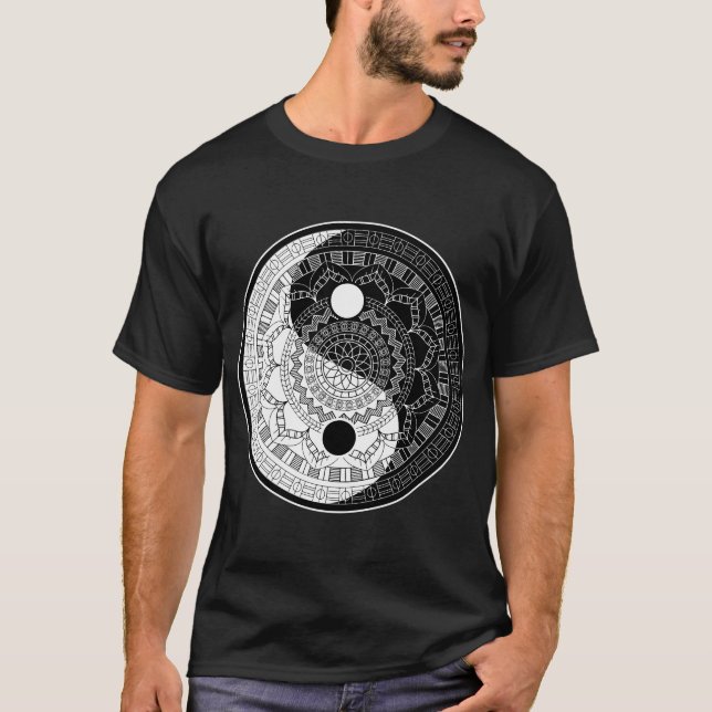 Helig Geometry Yin Yang Dala T Shirt (Framsida)