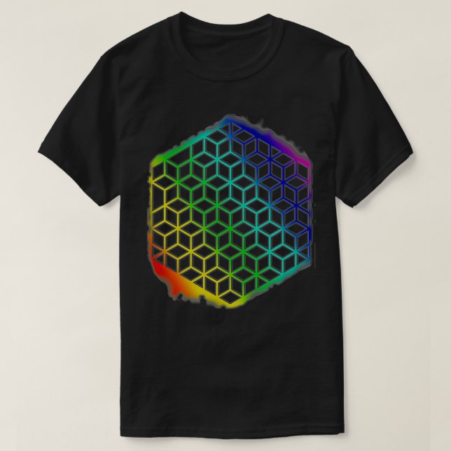 Helig Geometryblomma på livets kuber Mandala Patte T Shirt (Design framsida)
