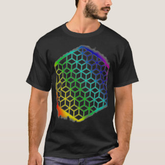 Helig Geometryblomma på livets kuber Mandala Patte T Shirt