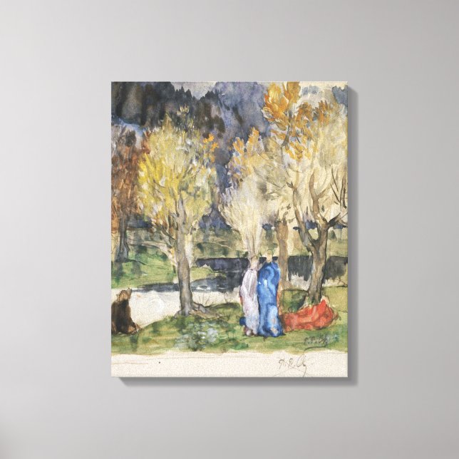 Helig Grove av Pierre Puvis de Chavannes Canvastryck (Framsida)