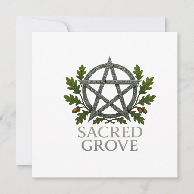 Helig Grove Pentagram Wiccan Julkort (Framsida)