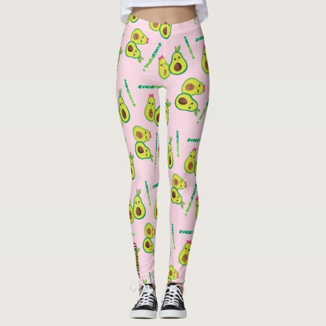 Helig Guacamole: Avocadobeundrade Leggings (Framsida)