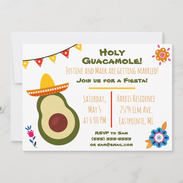 Helig Guacamole Festlig Inbjudan (Framsida)