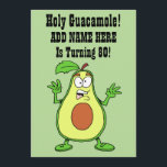 Helig Guacamole någon är roterande avokado 80 Inbjudningar<br><div class="desc">Helig Guacamole någon är den roliga avokadot för tecknad roterande 80. Denna inbjudan presenterar ett roligt,  tecknadavokado. Underbaren för en vegetarian,  en vegan,  en foodie eller någon,  som älskar för att skratta,  och är den roterande åttio! En rolig 80th milstolpefödelsedagsfestinbjudan.</div>