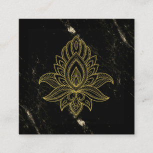 ~ Helig Hamsa Guld Abstrakt Black Marble Fyrkantigt Visitkort