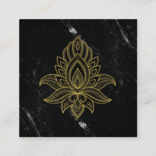 ~ Helig Hamsa Guld Abstrakt White Black Marble Fyrkantigt Visitkort