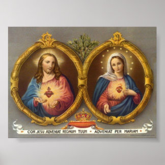 Helig Harts of Jesus and Mary Poster