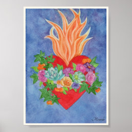 Helig Heart Art-utskrift som passar för bildspegli Poster