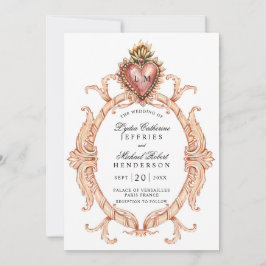 Helig Heart Baroque Bröllop Inbjudningar