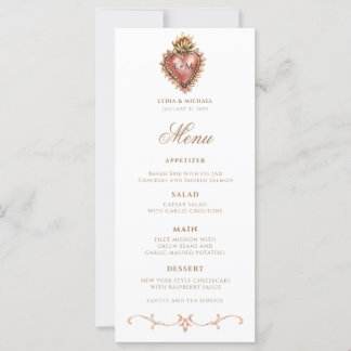 Helig Heart Baroque Monogram Dinner Menu