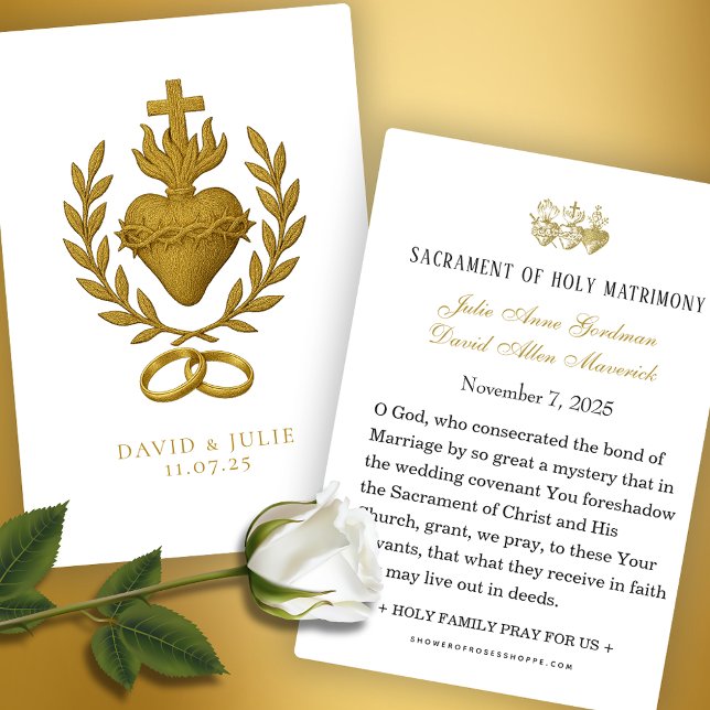 Helig Heart & Bröllop Bands Keepsaké Visitkort (Skapare uppladdad)