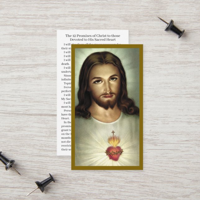 Helig Heart Devotion Prayer Card (Fram/Back In Situ)