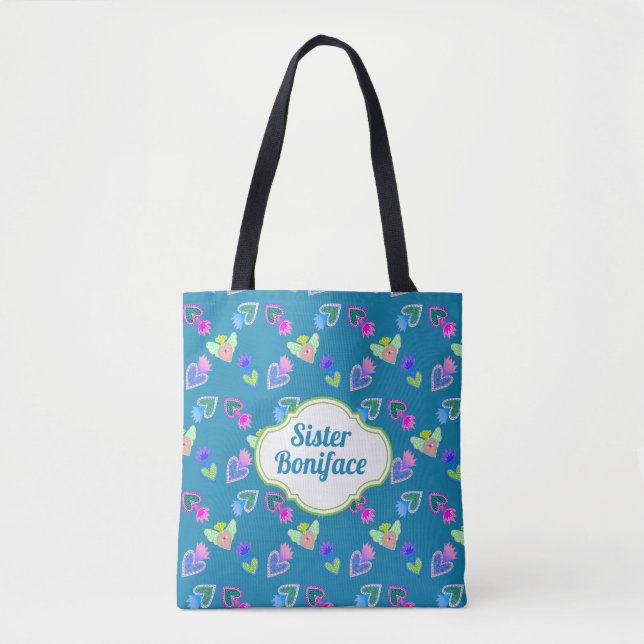 Helig Heart Folk Art Personlig Tygkasse (Framsida)