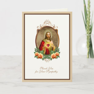 Helig Heart från Jesus katolska kondoleans Tack Kort