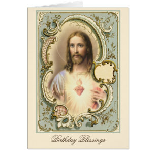 Helig Heart från Jesus Vintage katolska Prayer Hälsningskort