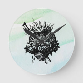 Helig Heart från Mary Round Clock Rund Klocka