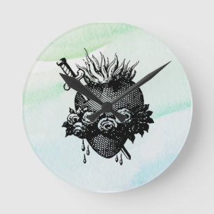 Helig Heart från Mary Round Clock Rund Klocka