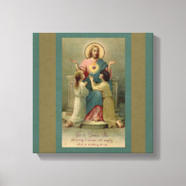 Helig Heart Jesus barn som knackar på sin föda Canvastryck