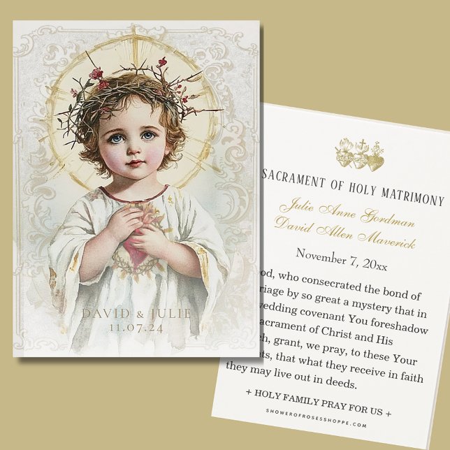 Helig Heart Jesus Bröllop Prayer Card Visitkort (Skapare uppladdad)