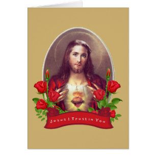 Helig Heart Jesus jag litar på dig OBS Kort