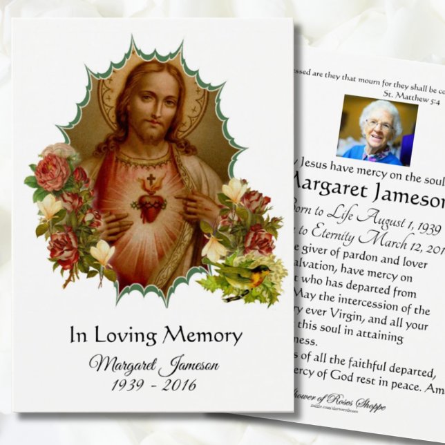 Helig Heart Jesus katolska begravningskort för Hel Visitkort (Skapare uppladdad)