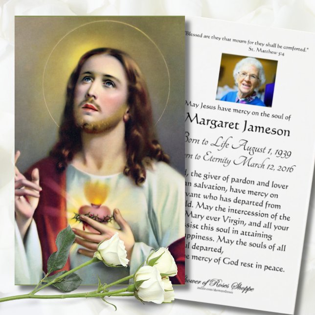 Helig Heart Jesus katolska begravningskort för Hel Visitkort (Skapare uppladdad)