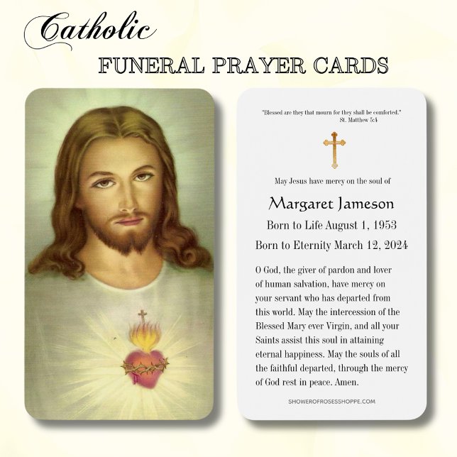 Helig Heart Jesus katolska begravningskort för Hel Visitkort (Skapare uppladdad)