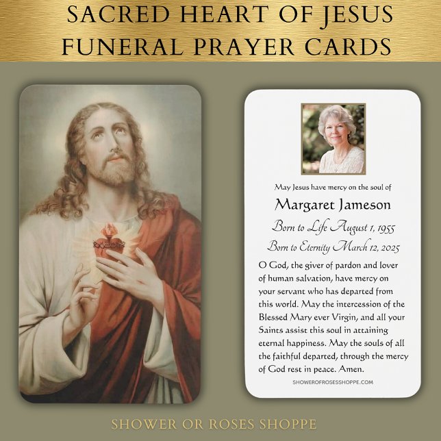 Helig Heart Jesus katolska begravningsminnesmärket Visitkort (Skapare uppladdad)