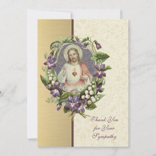 Helig Heart Jesus katolska kondoleansen Tack Kort