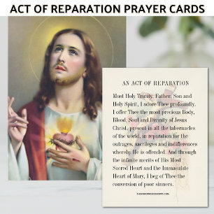 Helig Heart Jesus katolska reparationsbön Tilläggskort