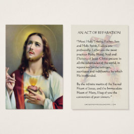 Helig Heart Jesus katolska reparationsbön Visitkort