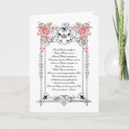Helig Heart Jesus Rosa ros Elegant Prayer Kort