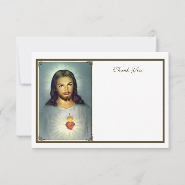 Helig Heart Jesus Tack Kort (Framsida)