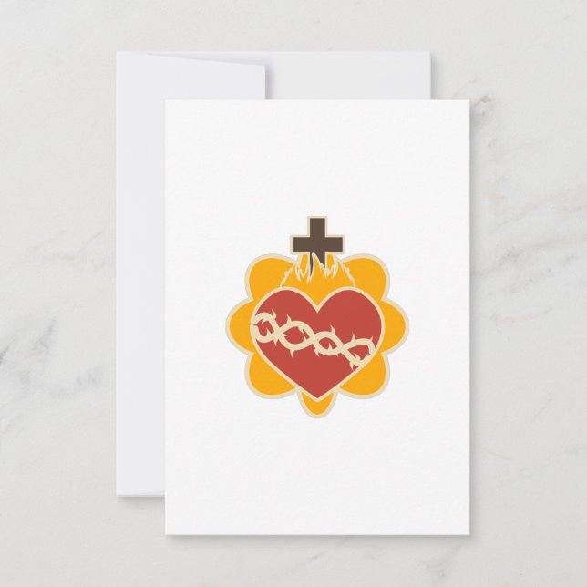 Helig Heart katolsk Tack Kort (Framsida)