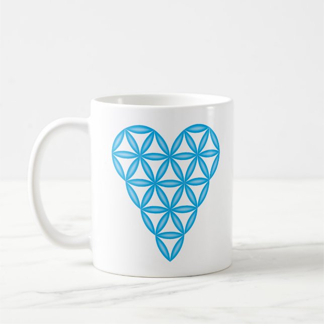 Helig Heart - Livets hjärta, 3D/SkyBlue. Kaffemugg (Vänster)