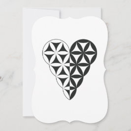 Helig Heart - livets hjärta, dubbla Wh/bl. Inbjudningar