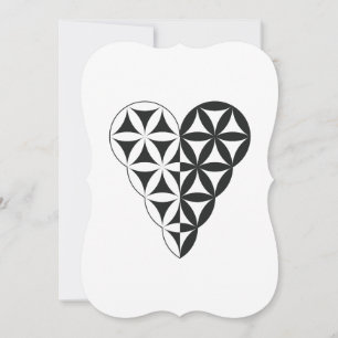 Helig Heart - livets hjärta, dubbla Wh/bl. Inbjudningar