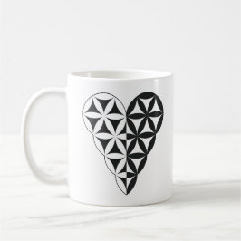 Helig Heart - livets hjärta, dubbla Wh/bl. Kaffemugg