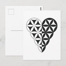 Helig Heart - livets hjärta, dubbla Wh/bl. Vykort